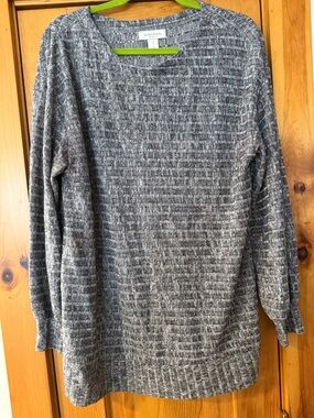 Motherhood Maternity Heather Gray Ribbed Crew Neck Sweater Top size L